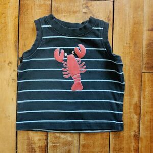 Gymboree tank top baby boy size 6 to 12 months cotton lobster navy summer shirt